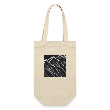 Majestic Mountain Landscape, Panoramic, Monochrome - Gift Bag for Bottles - nature - Front