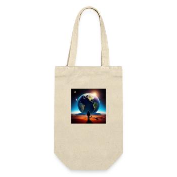 Der Mensch und die Erde - Geschenkbeutel für Flaschen - Natur - Vorne