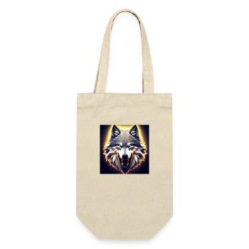 Wolfskopf - Geschenkbeutel für Flaschen - Natur - Vorne