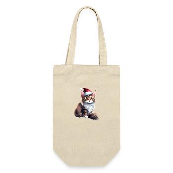 Maine Coon Noël chat Noël chat chaton chaton - Sac à bouteille - nature - Devant