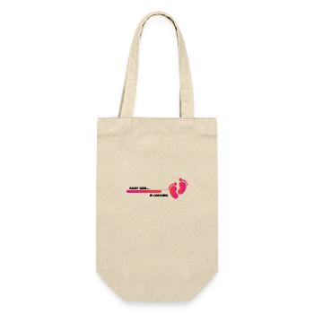 Baby loading. Pregnancy Announcement Gift Girl - Gift Bag for Bottles - nature - Front