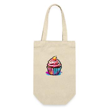 Cupcake / Muffin / Gebäck / Dessert / Kuchen - Geschenkbeutel für Flaschen - Natur - Vorne