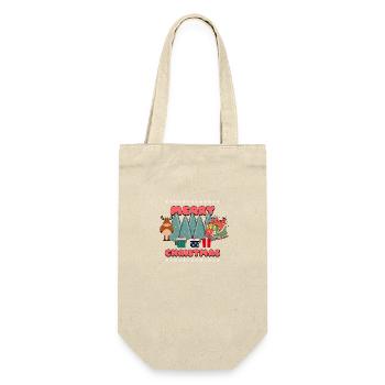 Frohe Weihnachten: Ich wünsche Ihnen eine Zeit der Freude - Geschenkbeutel für Flaschen - Natur - Vorne