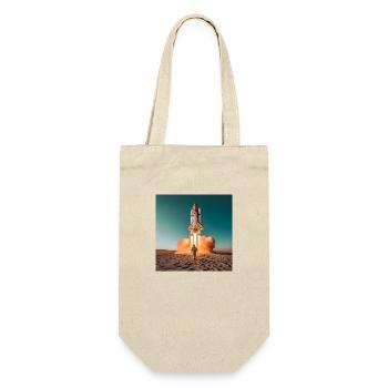 astronaut with rocket - Gift Bag for Bottles - nature - Front