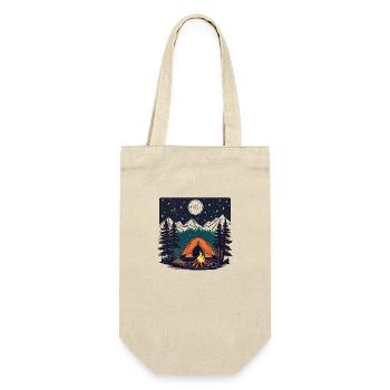 Camping, tent and campfire - Gift Bag for Bottles - nature - Front