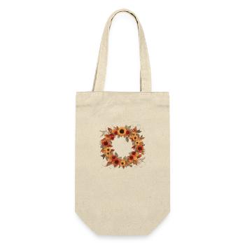 Herbstkranz - Geschenkbeutel für Flaschen - Natur - Vorne