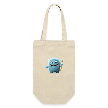 cute little fluffy monster toothbrush brush teeth - Gift Bag for Bottles - nature - Front