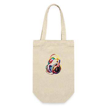 Headphones, Musicians, Gamers, Singers, Listening to Music, Vocals - Gift Bag for Bottles - nature - Front