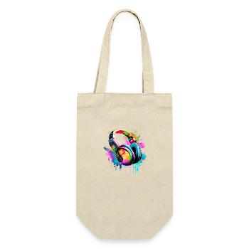 Headphones, Singers, Vocals, Musicians, Gamers, Listen to Music - Gift Bag for Bottles - nature - Front