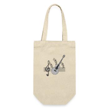 Gitarre - Geschenkbeutel für Flaschen - Natur - Vorne