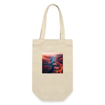 Fluss Landschaft - Geschenkbeutel für Flaschen - Natur - Vorne