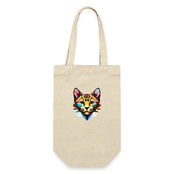 Katze Katzenbesitzer Siamkatze Hauskatze Kätzchen - Geschenkbeutel für Flaschen - Natur - Vorne