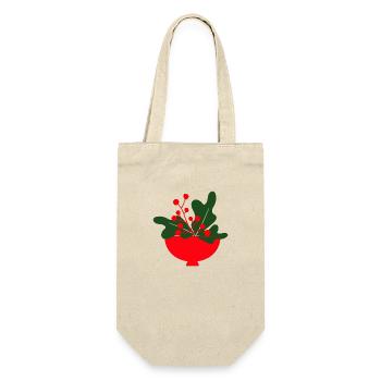 Weihnachtliche Illustration - Geschenkbeutel für Flaschen - Natur - Vorne