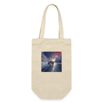 Winter Highway Motorcycle Ride - Gift Bag for Bottles - nature - Front