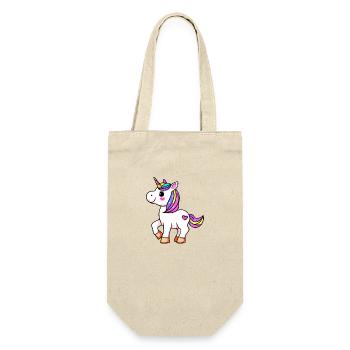 Einhorn Fabeltier Mädchen Einhörner - Geschenkbeutel für Flaschen - Natur - Vorne