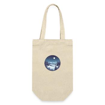 Winterlandschaft - Schnee, Mond, Wald, Winter - Geschenkbeutel für Flaschen - Natur - Vorne