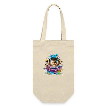 Graffiti Street Art Spray Vintage Schablone Retro - Geschenkbeutel für Flaschen - Natur - Vorne