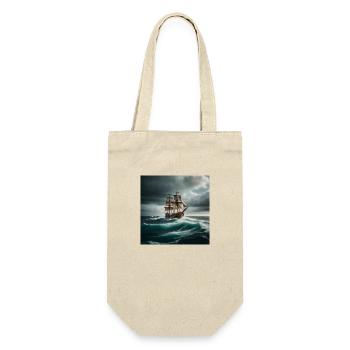 Piratenschiff - Geschenkbeutel für Flaschen - Natur - Vorne