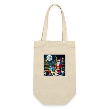Santa Claus in pixel style - Gift Bag for Bottles - nature - Front