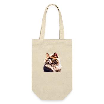 Perserkatze Waldkatze Katze Kätzchen Kater - Geschenkbeutel für Flaschen - Natur - Vorne