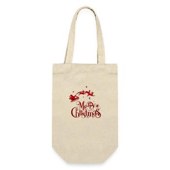 Weihnachten Weihnachtsmann Weihnachtsmann ungezogene Feiertage Winter - Geschenkbeutel für Flaschen - Natur - Vorne