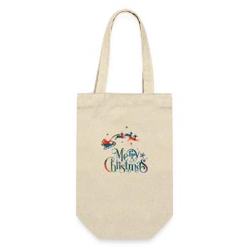 Weihnachten Weihnachtsmann Weihnachtsmann ungezogene Feiertage Winter - Geschenkbeutel für Flaschen - Natur - Vorne