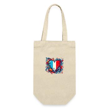 Vintage French Heart - Gift Bag for Bottles - nature - Front