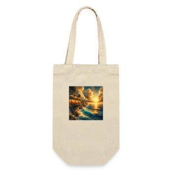 Ein Café im Sonnenuntergang am Rande der Welt - Geschenkbeutel für Flaschen - Natur - Vorne