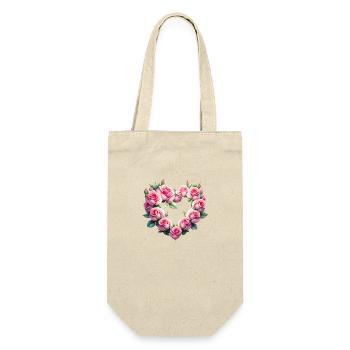 Valentinstag Hochzeit Muttertag Liebe Verlobung - Geschenkbeutel für Flaschen - Natur - Vorne