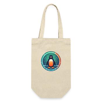 Penguin Surrounded by Snow, Love Penguins - Gift Bag for Bottles - nature - Front