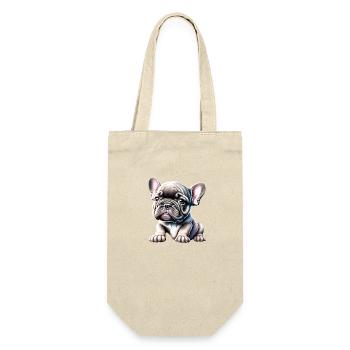 Französische Bulldogge Hunde Hundehalter Hund - Geschenkbeutel für Flaschen - Natur - Vorne