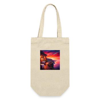 Ein Café am Rande der Welt - Geschenkbeutel für Flaschen - Natur - Vorne