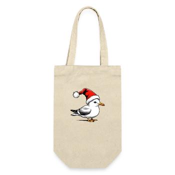 Mouette de Noël avec chapeau - Sac à bouteille - nature - Devant
