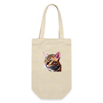 Bengalkatze Kätzchen Bengalkätzchen Katzenbesitzer - Geschenkbeutel für Flaschen - Natur - Vorne