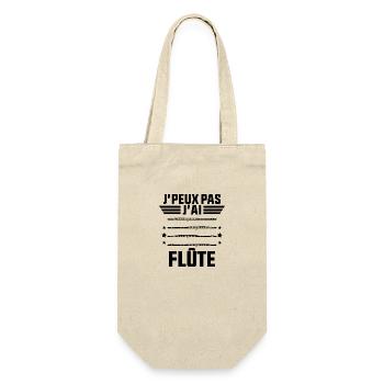 Je Peux Pas J'ai Flûte idée Cadeau flûtiste - Sac à bouteille - nature - Devant