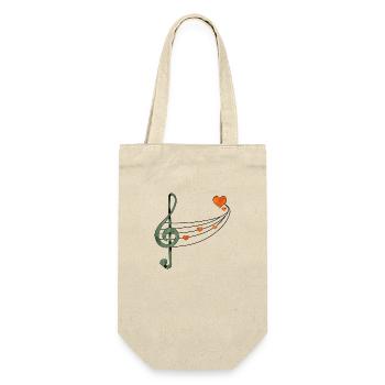 Musik - Geschenkbeutel für Flaschen - Natur - Vorne