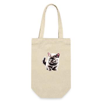 Britisch Kurzhaar Kater Katze Katzen Katzenbaby - Geschenkbeutel für Flaschen - Natur - Vorne