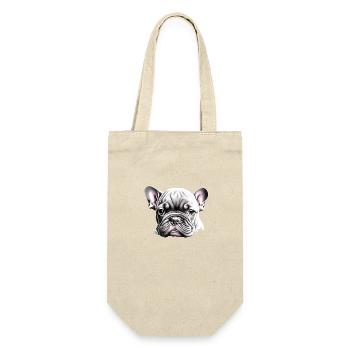 Französische Bulldogge Hunde Hundehalter Hund - Geschenkbeutel für Flaschen - Natur - Vorne