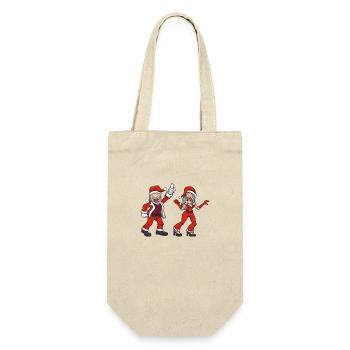 Père Noël dansant et mère Noël - Sac à bouteille - nature - Devant