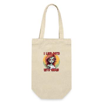 Zombie - I LIKE BOYS WITH BRAIN - Geschenkbeutel für Flaschen - Natur - Vorne