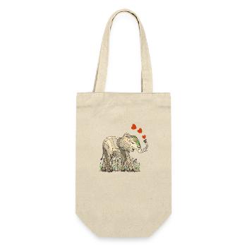 Elefant - Geschenkbeutel für Flaschen - Natur - Vorne