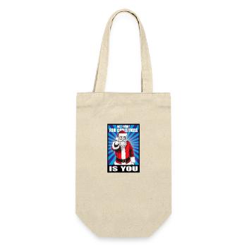 All I want for Christmas is You – Stylish Santa - Gift Bag for Bottles - nature - Front