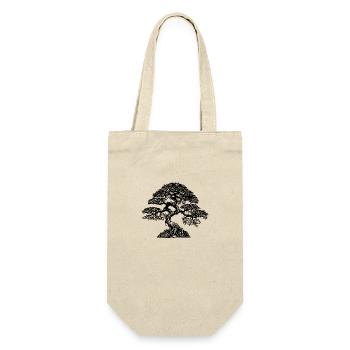 Beautiful bonsai tree in the field on the horizon - Gift Bag for Bottles - nature - Front