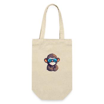 Little cute monkey wearing sunglasses. - Gift Bag for Bottles - nature - Front