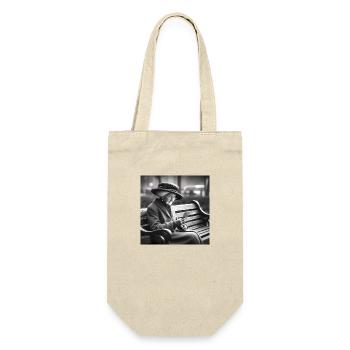 Granny with smartphone - Gift Bag for Bottles - nature - Front