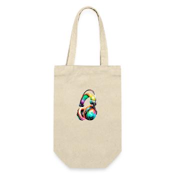 Headphones, Vocals, Listening Musicians, Gamers, Singers - Gift Bag for Bottles - nature - Front