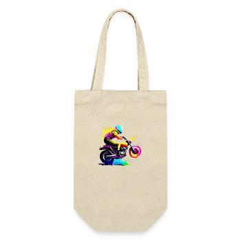 Motorcycle Motorcross Motorbike Fan Motorcyclist - Gift Bag for Bottles - nature - Front