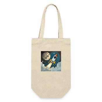 Bring mich zum Mond Vintage Space Rocket Start - Geschenkbeutel für Flaschen - Natur - Vorne