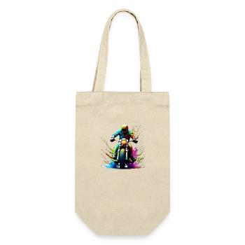 Motorcycle Motorcross Motorcyclist Motorbike Fan - Gift Bag for Bottles - nature - Front