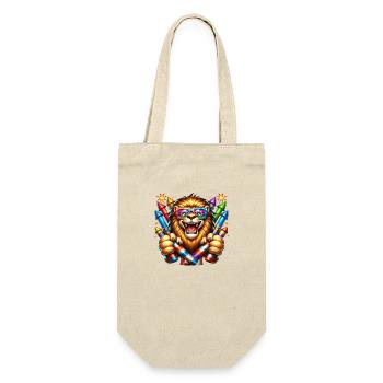 Lion de fête - Sac à bouteille - nature - Devant